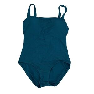 NWT Kona Sol Teal High Coverage One Piece Ribbed Bathing Suit Size Small (4/6)